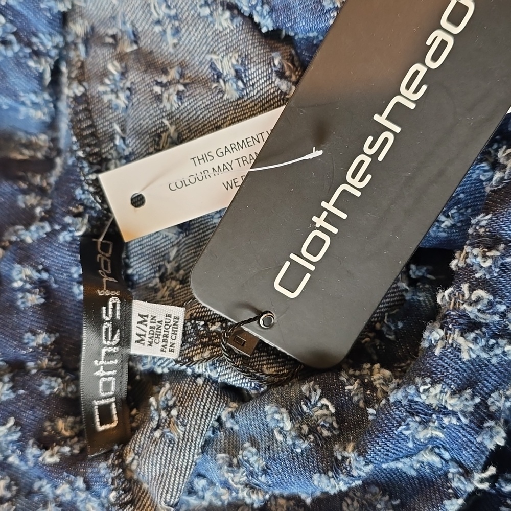 NWT Clotheahead boho denim Pullover tunic with asymmetrical hemline - Picture 3 of 5